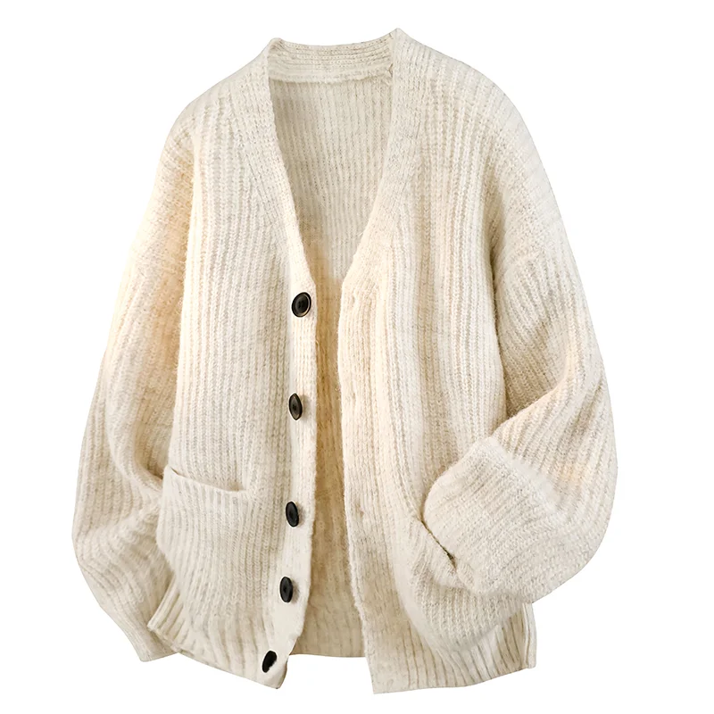 Men's Autumn and Winter Outdoor Comfortable Windproof Warm Cardigan Sweater Fashion Trend Versatile Knitted Warm Casual Jacket