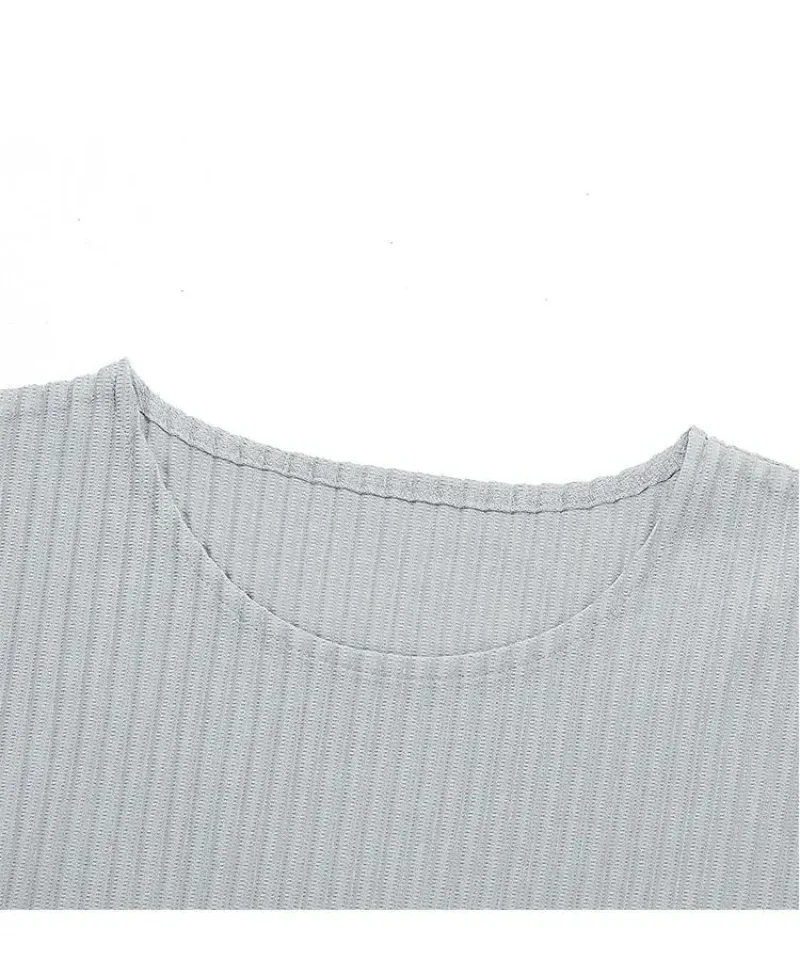 Miyake Pleated Shirt Men Long Sleeve T Shirt Casual Loose Fit Round Neck Tops Japanese Style Streetwear Breathable Pullover