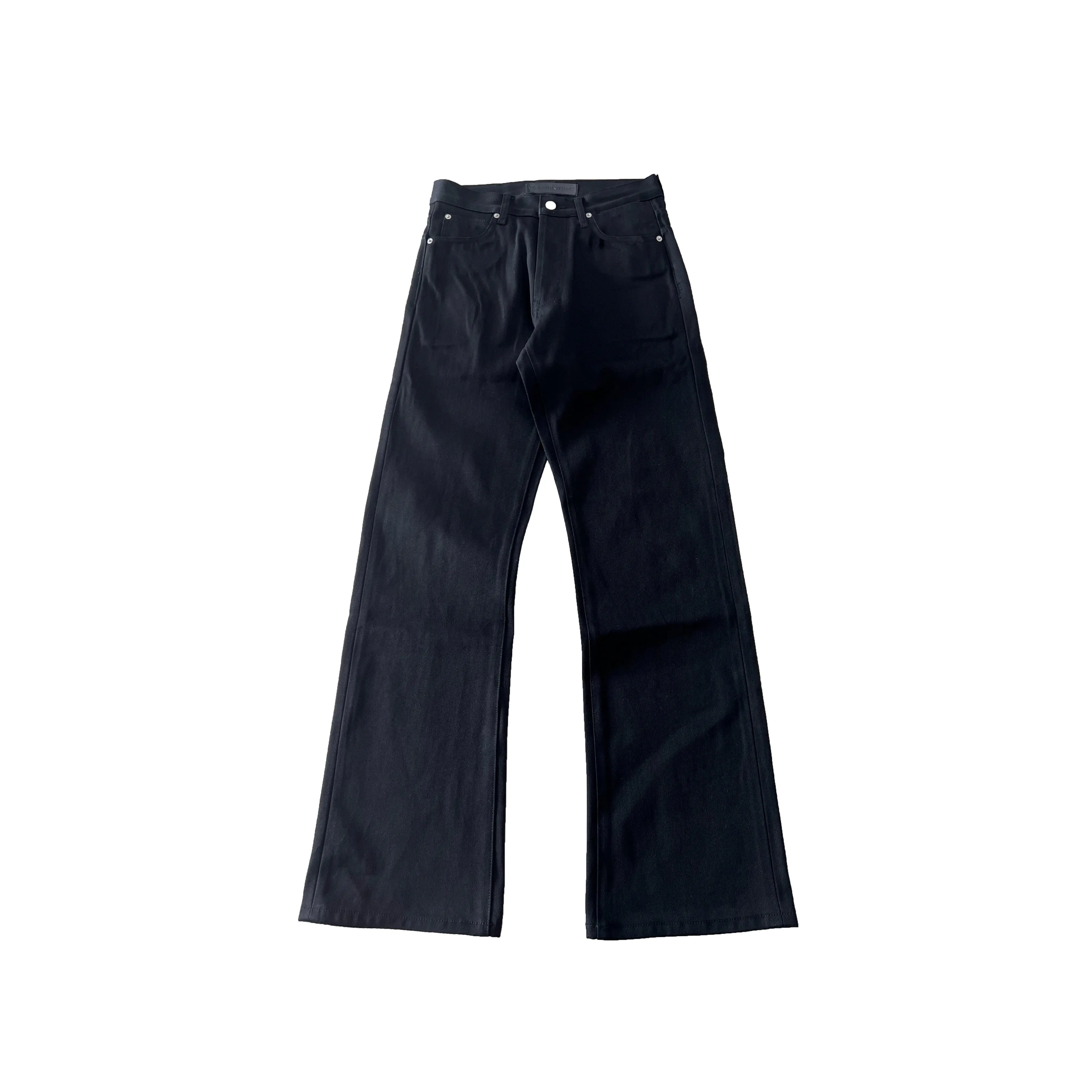 American Retro Nofaith Japanese-Made Red-Edged Selvedge Pure Black Raw Denim Bootcut Jeans Bootcut Fit Boot Pants