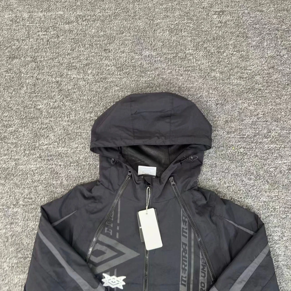 3M Reflective Contrast Color Windbreaker Zipper Hooded Jacket for Men and Women Cardigan Loose Breathable Outwear Coat