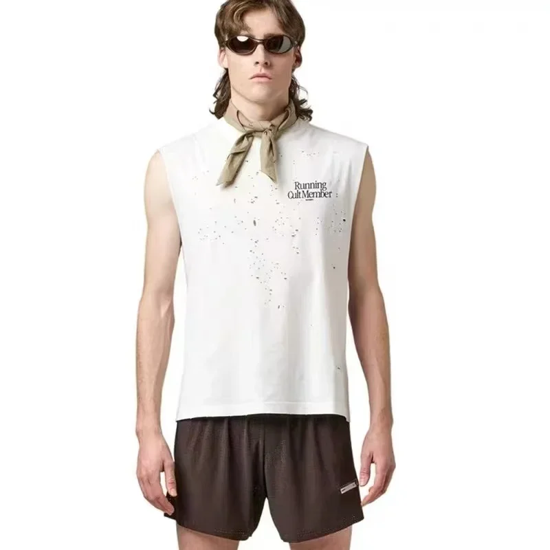 Satisfy running sports vest loose casual cotton T-shirt