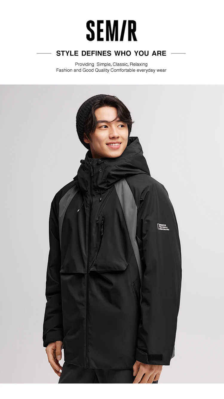 Semir Down Jacket Men Waterproof Hooded 2026 New Winter Outdoor Windproof Warm Versatile Outerwear