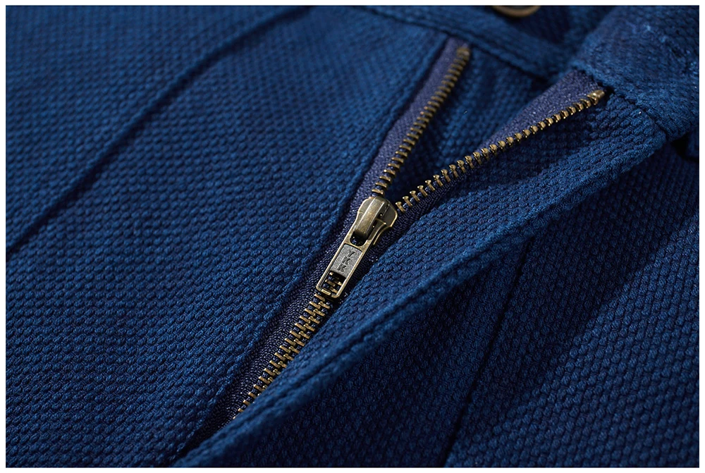 Vintage Amekaji Indigo Fatigue Pants Men Blue Dyed Zipper Multi-pocket OG107 Cargo Pants Spring Autumn Straight Casual Trousers