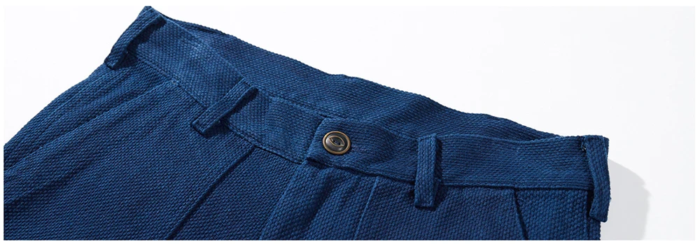 Vintage Amekaji Indigo Fatigue Pants Men Blue Dyed Zipper Multi-pocket OG107 Cargo Pants Spring Autumn Straight Casual Trousers