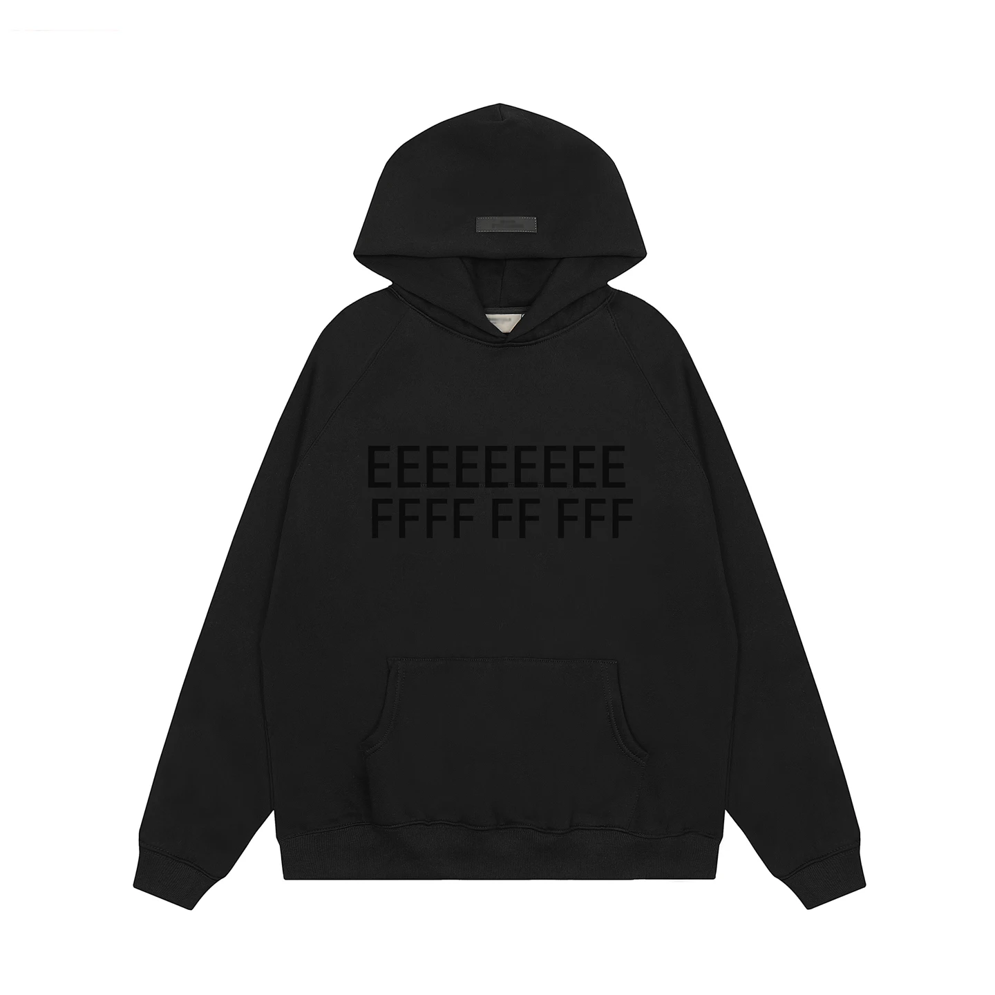Men's Winter Set with Hooded Sweatshirt Featuring Two Rows of Plush Letters on the Chest, Unisex Long Pants and Hoodie Set