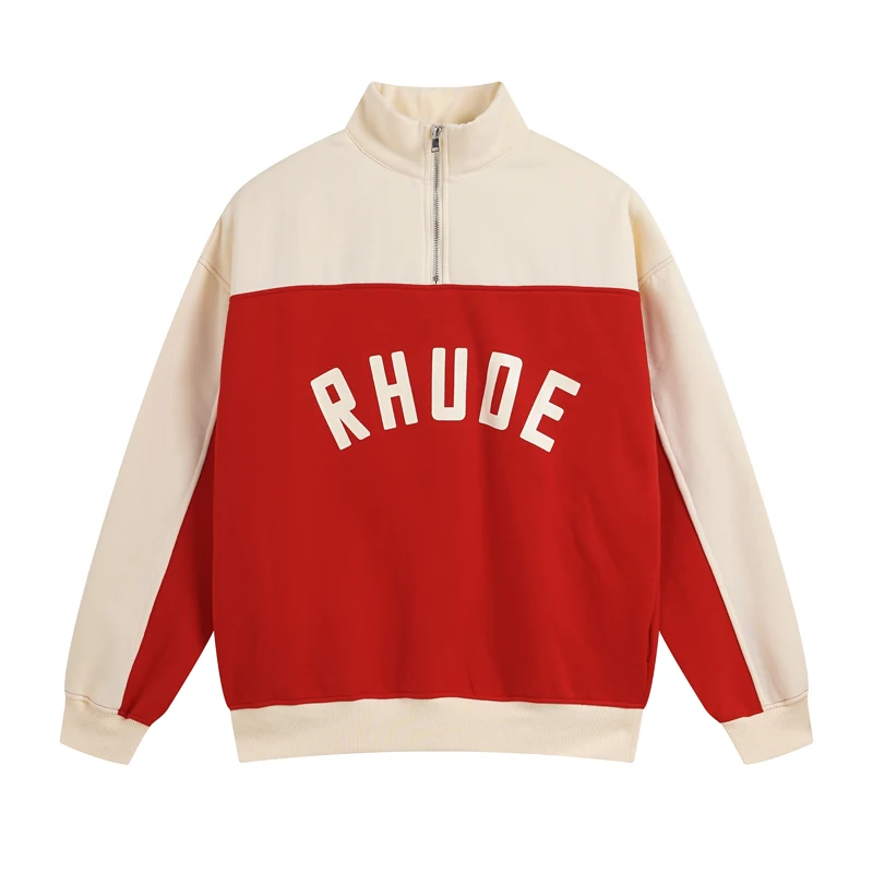 Red New Style American-style Sport Casual Rhude Suit High-quality Fleece Sport Suit Stock