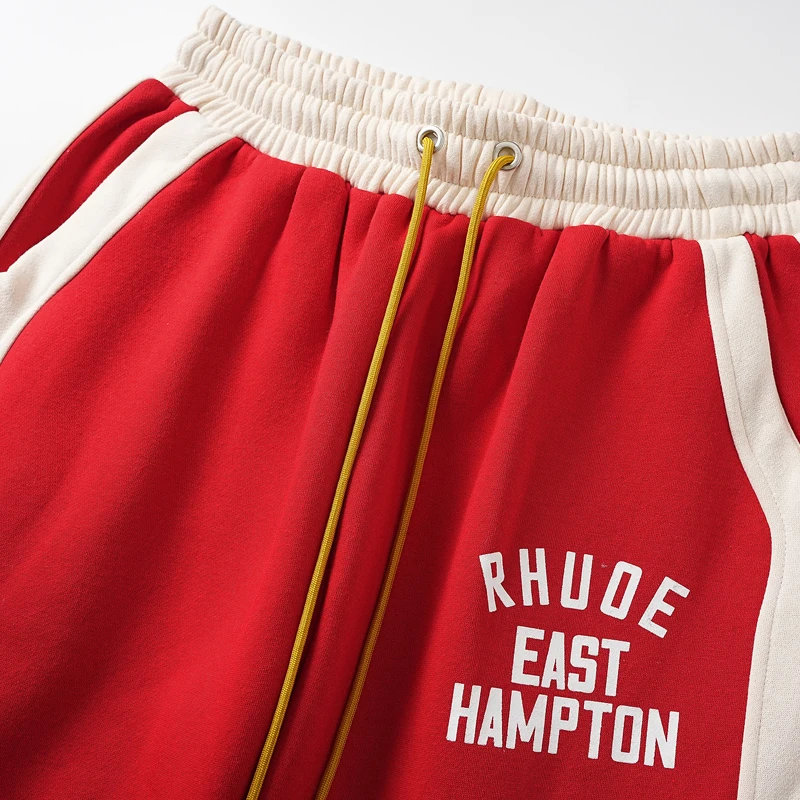 Red New Style American-style Sport Casual Rhude Suit High-quality Fleece Sport Suit Stock