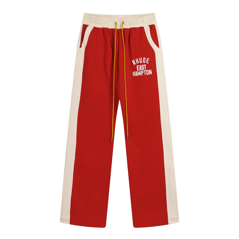 Red New Style American-style Sport Casual Rhude Suit High-quality Fleece Sport Suit Stock