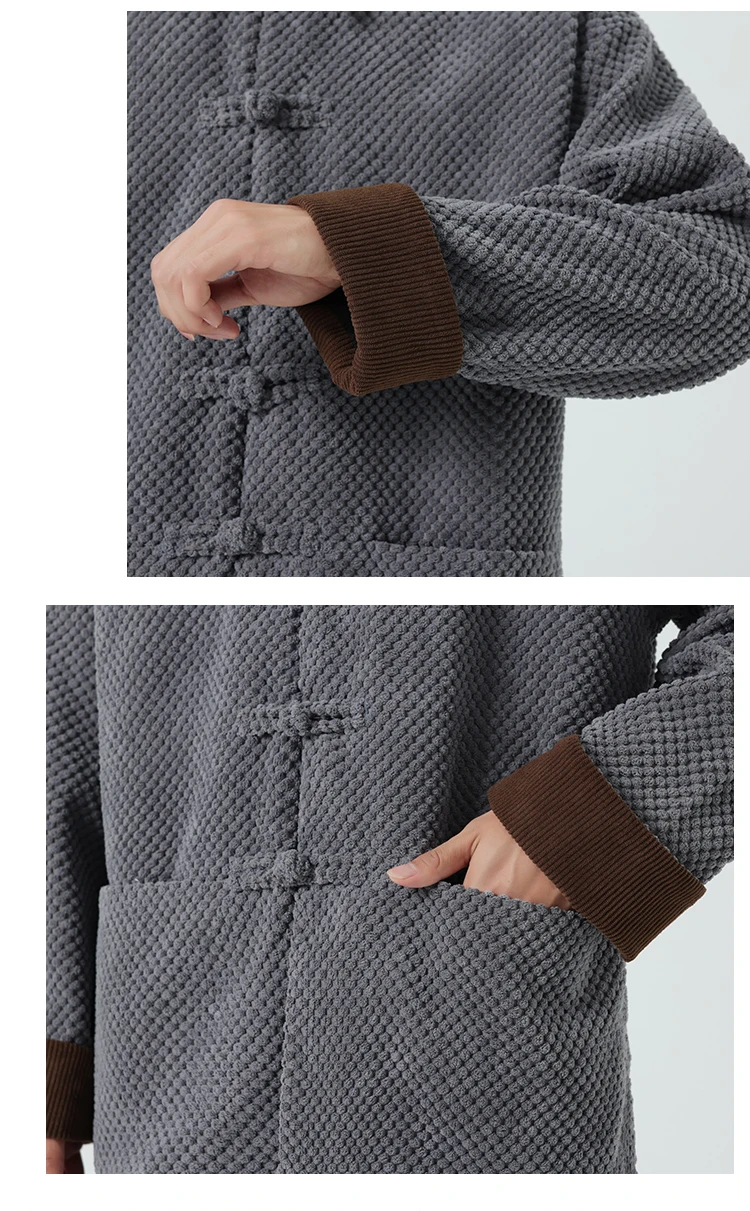 Corduroy Jacket Mens Thick Warm Cotton-padded Jacket Ancient Winter Padded Jacket Men Retro Chinese Style Coat Traditional Dress