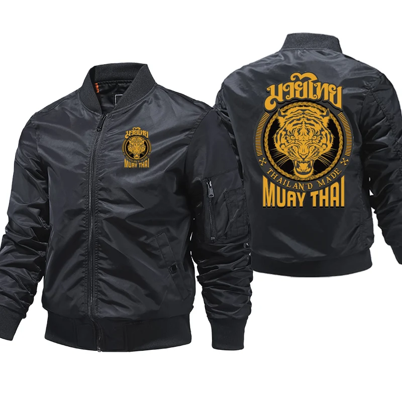 Muay Thai Tiger Bomber Jacket Men Thick Winter Coats Printed Warm Air Pilot Windbreaker Zipper Jackets Hombre Dropshipping