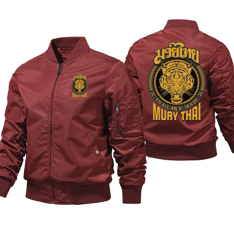 Muay Thai Tiger Bomber Jacket Men Thick Winter Coats Printed Warm Air Pilot Windbreaker Zipper Jackets Hombre Dropshipping