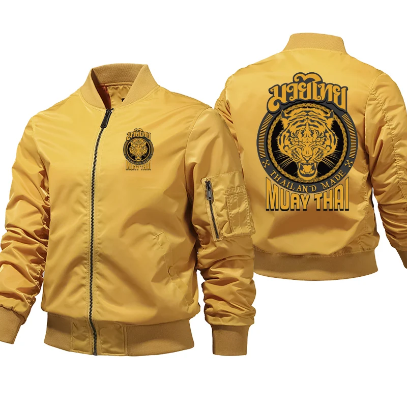Muay Thai Tiger Bomber Jacket Men Thick Winter Coats Printed Warm Air Pilot Windbreaker Zipper Jackets Hombre Dropshipping
