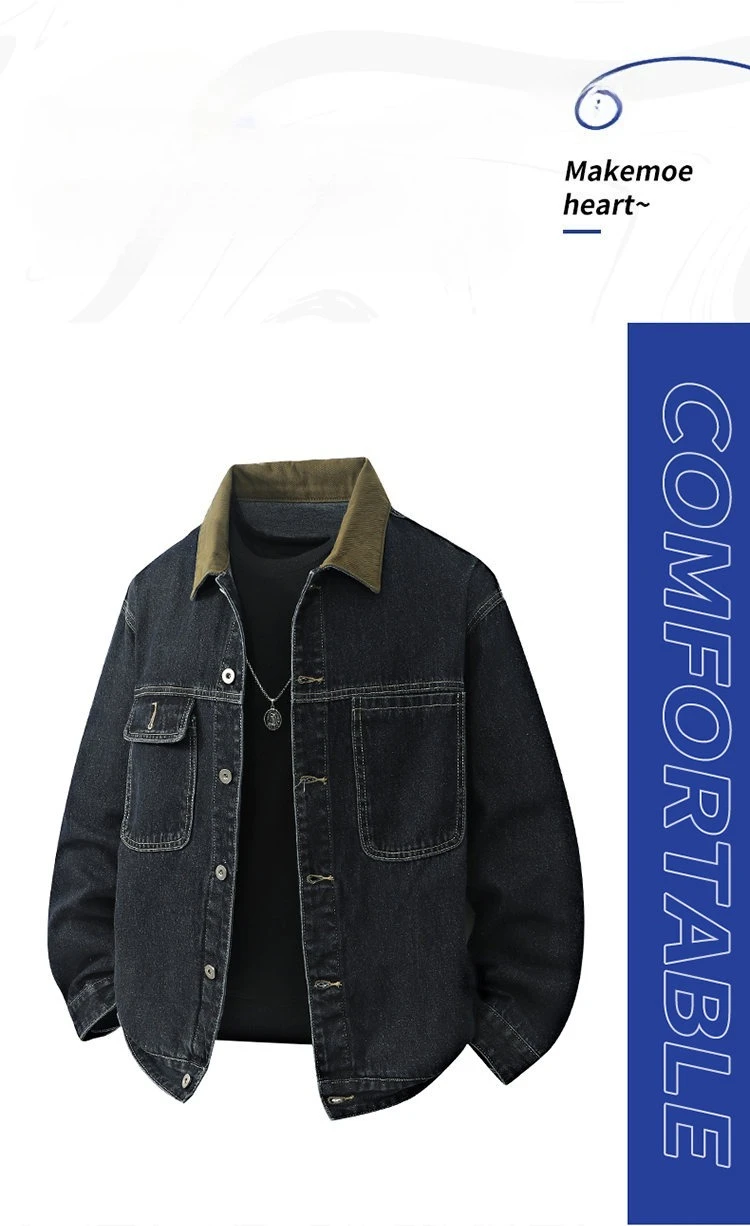 Trendy Loose fit Denim Jacket A Vintage Wash Finish Workwear Inspired Multipocket Design and Versatile Casual Style