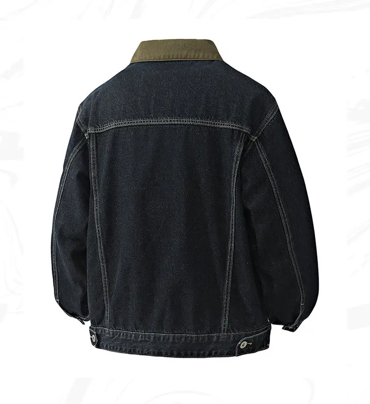 Trendy Loose fit Denim Jacket A Vintage Wash Finish Workwear Inspired Multipocket Design and Versatile Casual Style