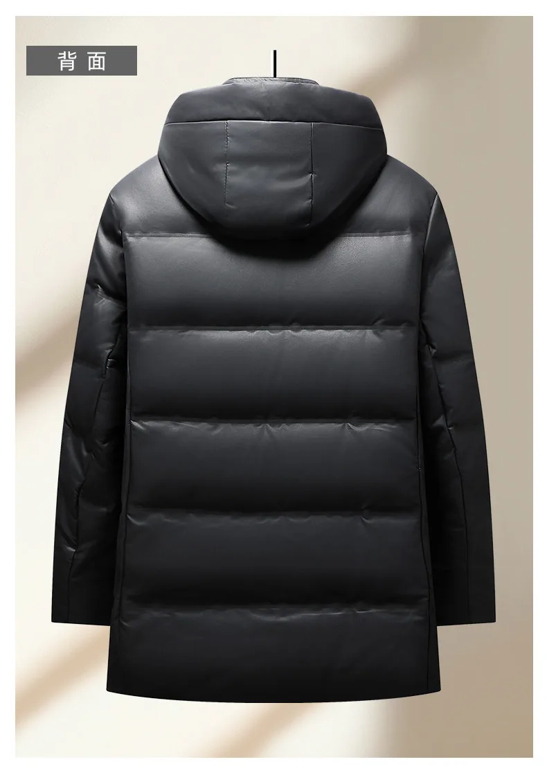 2024 Men's Down Jacket Mid-Length Winter Thick 90% White Duck Down Jacket windproof warm winter down coat,parkas men Hood coat