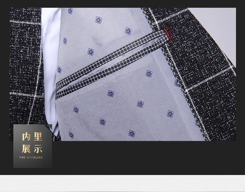 Suit (Blazer + Vest + Trousers) Fashion Business Casual Gentleman Men's Italian Style Elegant Plaid Slim Formal 3-piece Suit