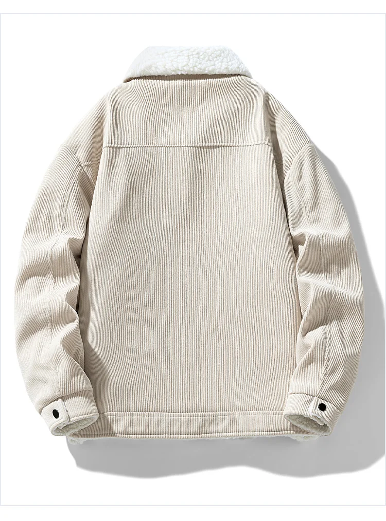 2024 Winter New Cashmere Stand up Collar Cotton Jacket Thickened Warm Youth Fashion Versatile Cotton Jacket Corduroy Fabric