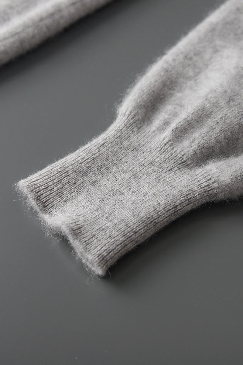 2025 New Men Knitted Plane Hooded Cardigan Cashmere Sweater Zipper Design Pocket Decoration High quality Thick Warmth Hoodie