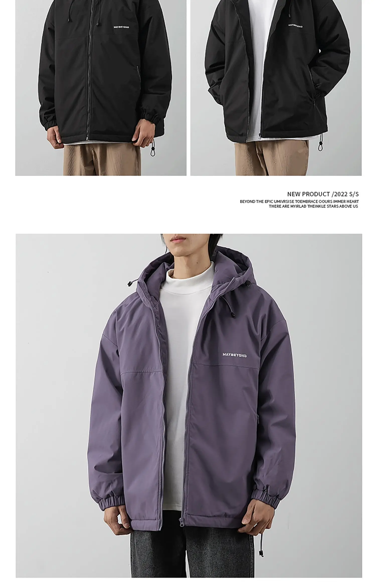 DUKEEN Men's Thick Cotton-Padded Jacket Warm Winter Hooded Coat Insulated Outdoor Proofwahter Softshell Hiking Jacket