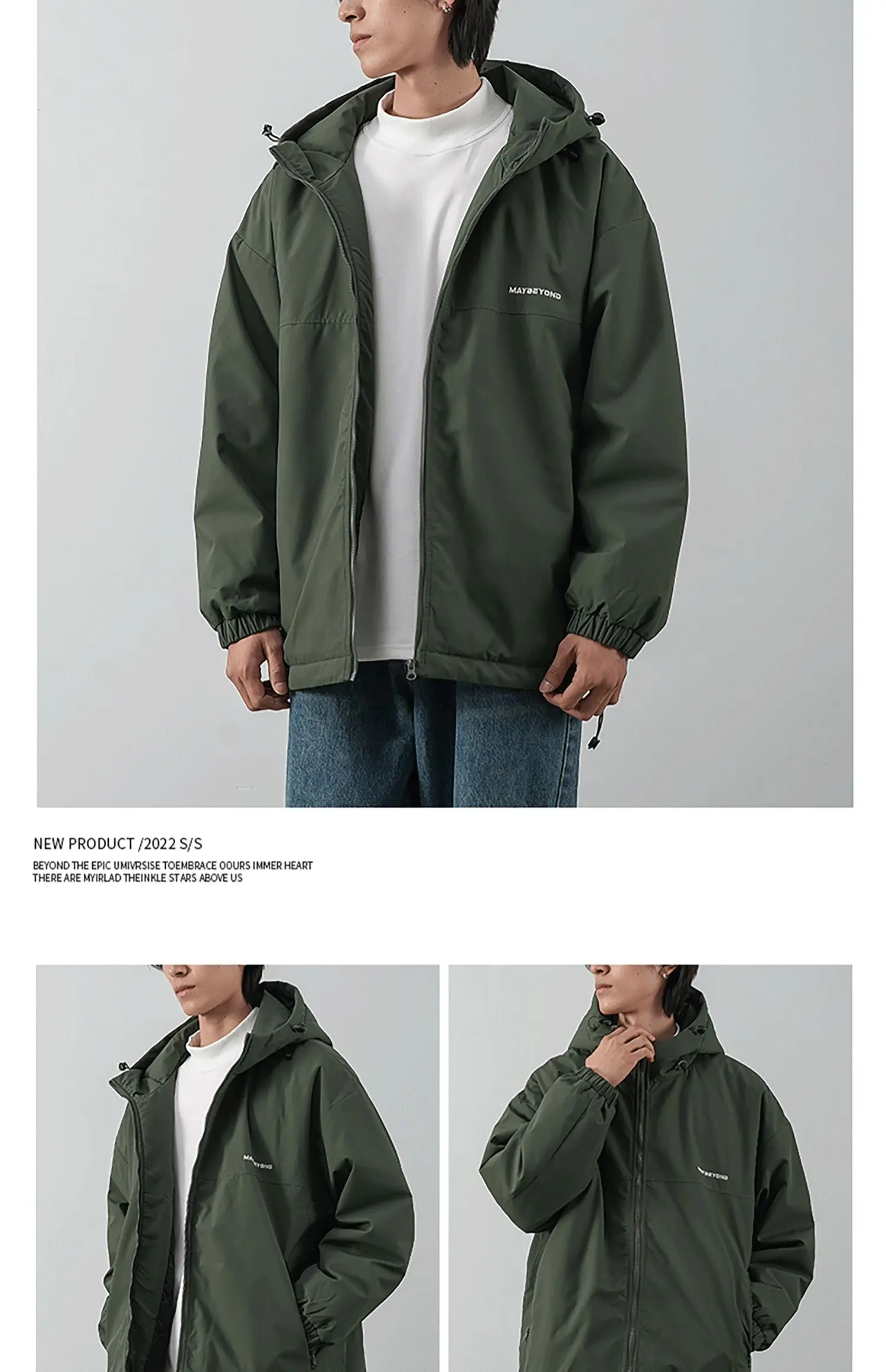 DUKEEN Men's Thick Cotton-Padded Jacket Warm Winter Hooded Coat Insulated Outdoor Proofwahter Softshell Hiking Jacket