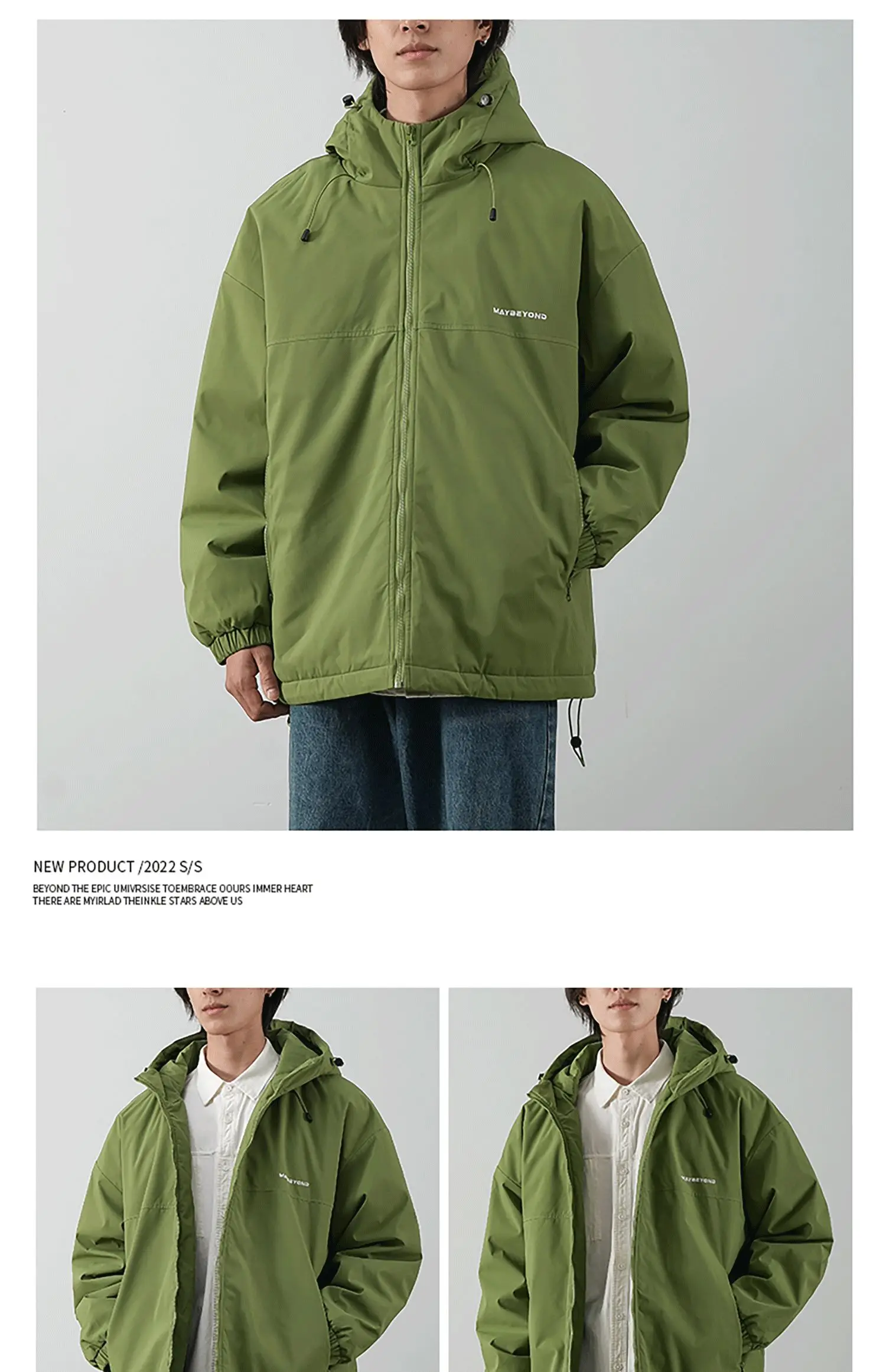 DUKEEN Men's Thick Cotton-Padded Jacket Warm Winter Hooded Coat Insulated Outdoor Proofwahter Softshell Hiking Jacket