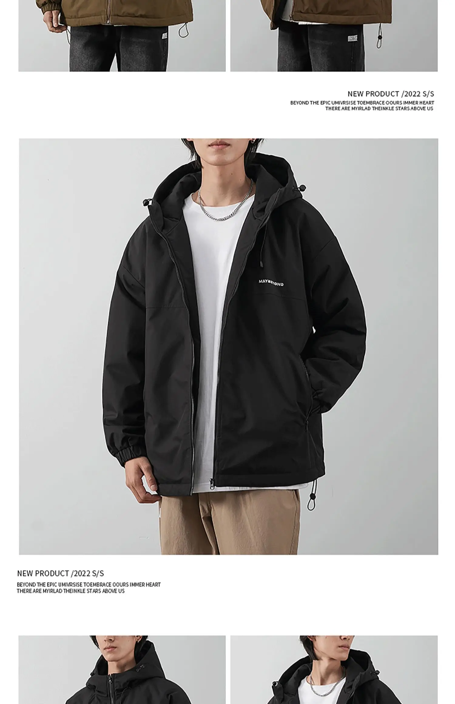DUKEEN Men's Thick Cotton-Padded Jacket Warm Winter Hooded Coat Insulated Outdoor Proofwahter Softshell Hiking Jacket