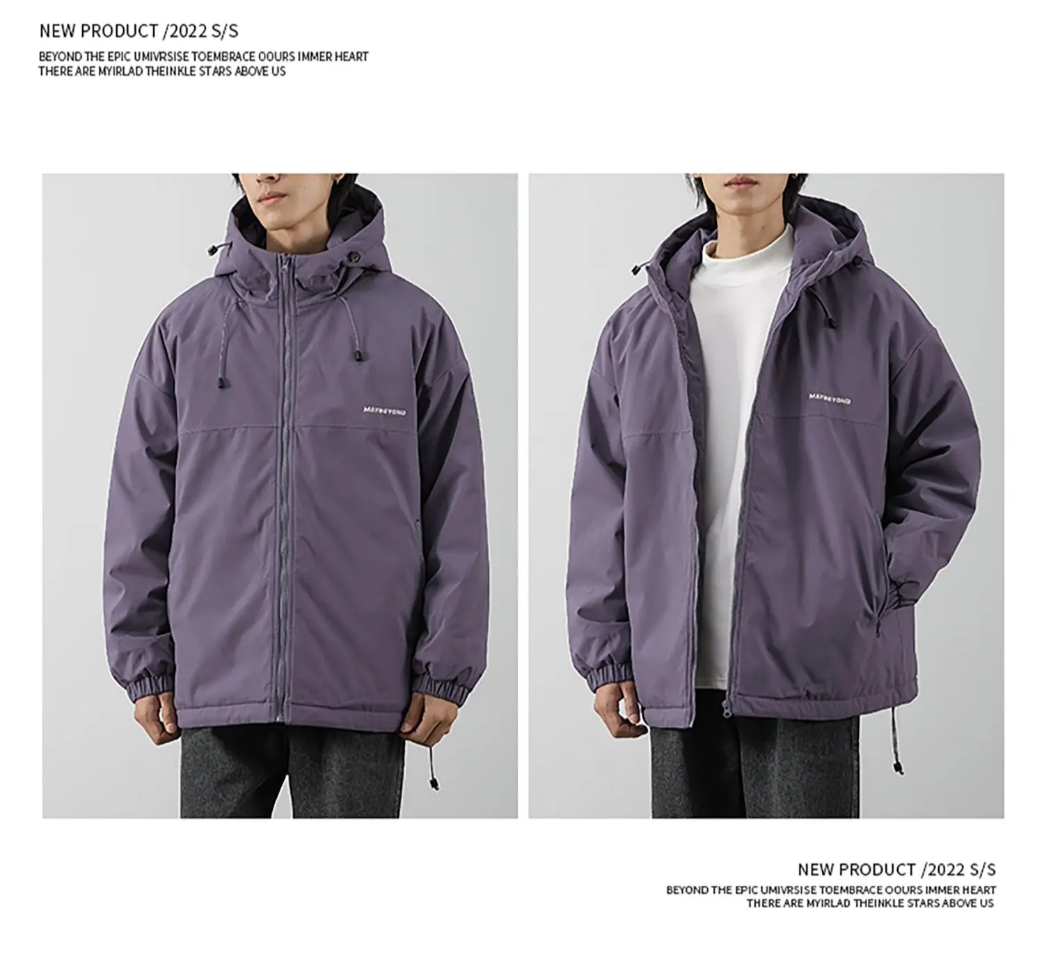DUKEEN Men's Thick Cotton-Padded Jacket Warm Winter Hooded Coat Insulated Outdoor Proofwahter Softshell Hiking Jacket