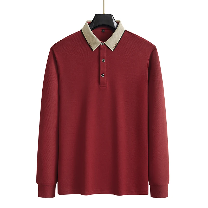 Plus Size 7XL 8XL 9XL Autumn Long Sleeve Business Polo Shirt Men Breathable Casual Gym Jogging Golf Hiking Loose Big Polo Shirt