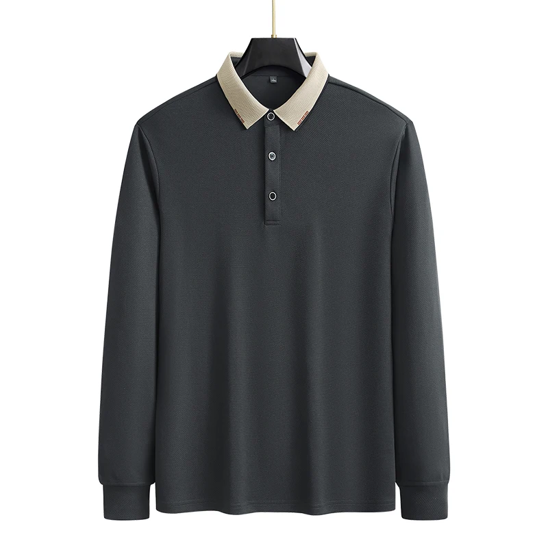 Plus Size 7XL 8XL 9XL Autumn Long Sleeve Business Polo Shirt Men Breathable Casual Gym Jogging Golf Hiking Loose Big Polo Shirt