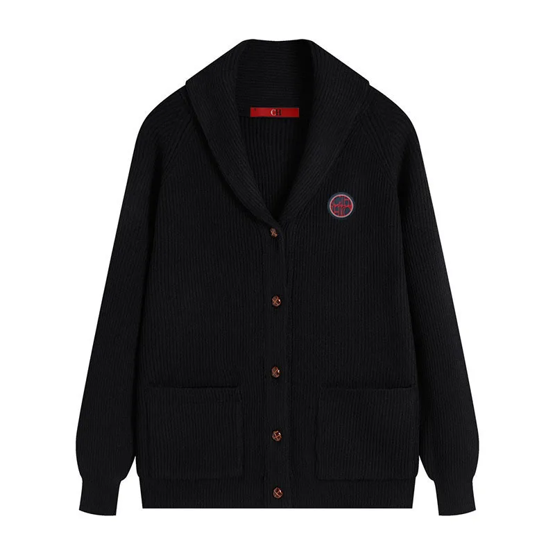 CH Men's Shawl Collar Ribbed Knit Cardigan Button Front Soft Warm Casual Winter Sweater Coat with Pockets