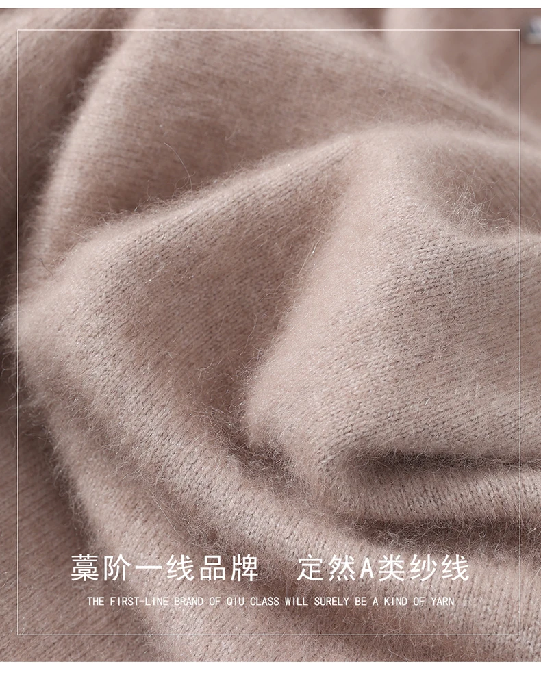 Winter New Mink Wool Cardigan Men's Round Neck Thickened Zipper Coat Business Casual Knitted Cashmere Sweater
