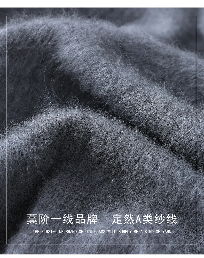 Winter New Mink Wool Cardigan Men's Round Neck Thickened Zipper Coat Business Casual Knitted Cashmere Sweater