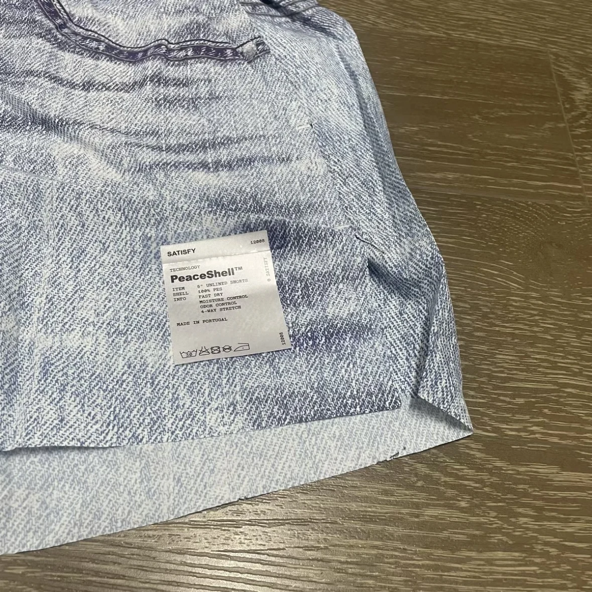 SATISFY PeaceShell Unlined Shorts Jeans Digitally Printed Sports Breathable Shorts