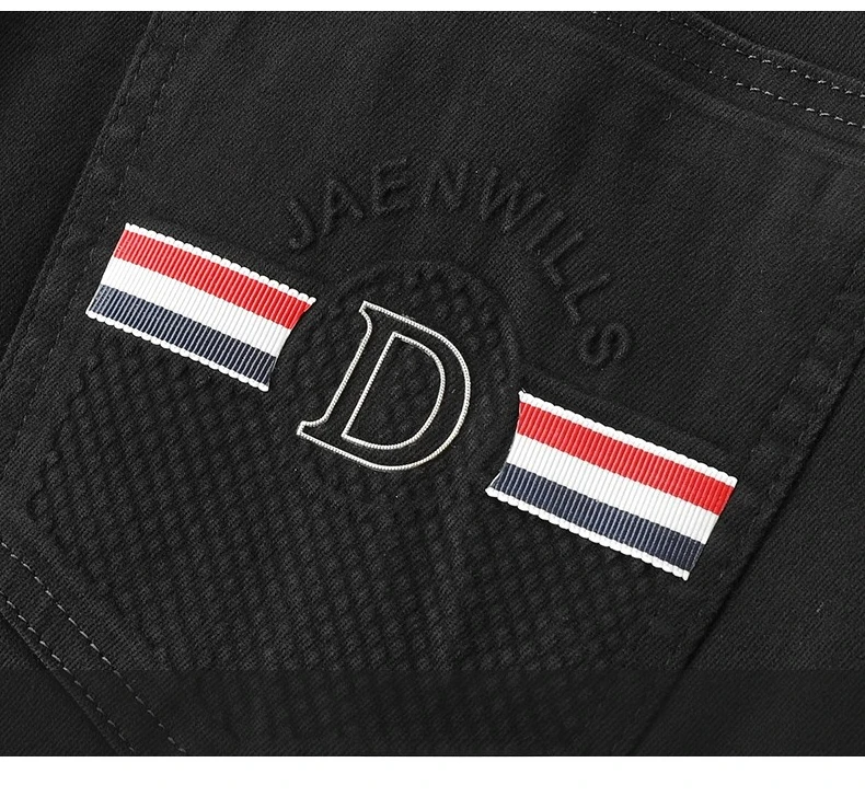High Quality Luxury European Design White Jeans Men Slim Straight Elastic Casual Breathable Black Long Trousers Man Plus Size 40