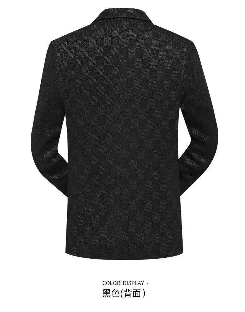 Blazer Men's Fashionable Business Wedding Banquet Casual Hosting Dress Showcases A High-end Middle-aged Checkered Look Blazer