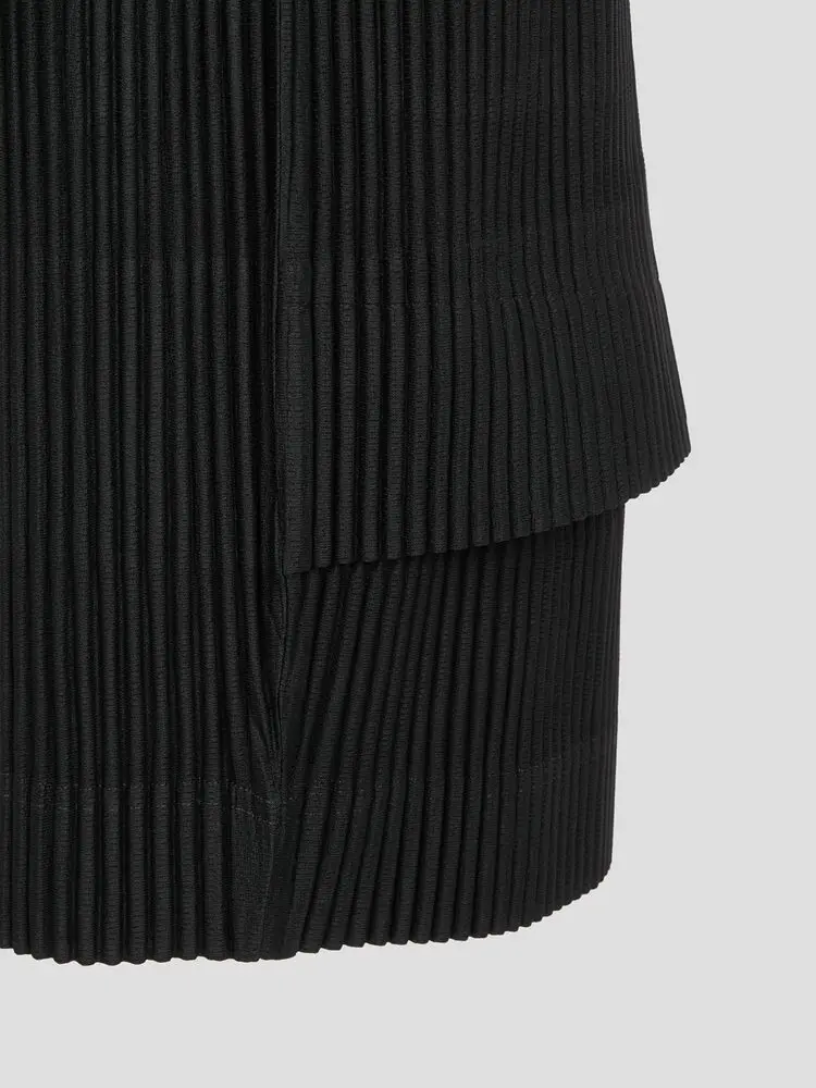 Miyake Pleated Plisse Cargo Shorts Men Loose Knee Length Summer Casual Bermuda Shorts Wrinkle Resistant