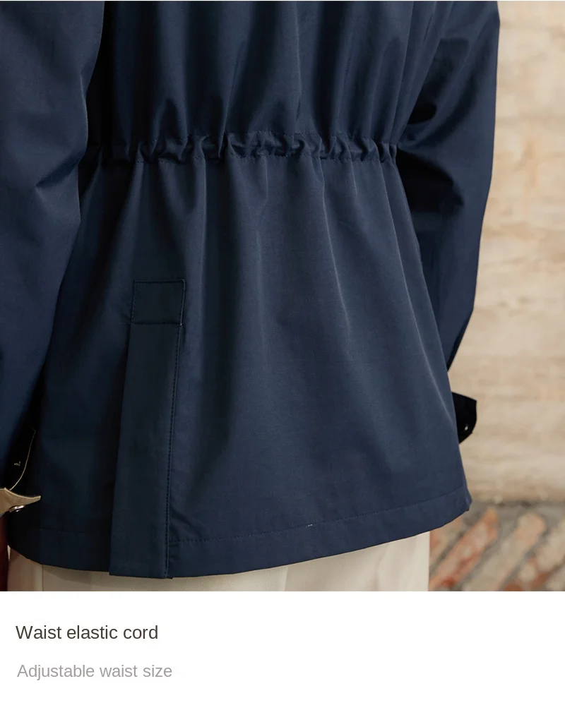 Gentry Multi-Pocket Drawstring Waist Retro Hunting Jacket M65 Casual Collar Jacket Trendy Men