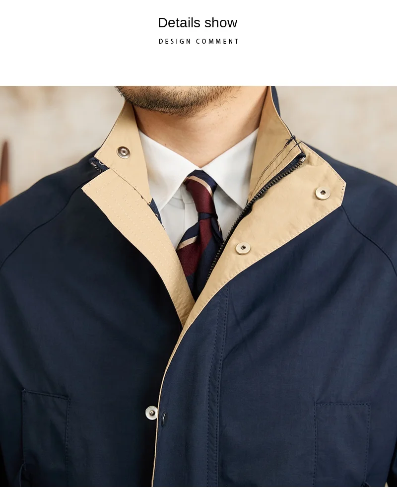 Gentry Multi-Pocket Drawstring Waist Retro Hunting Jacket M65 Casual Collar Jacket Trendy Men