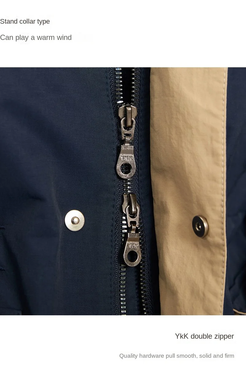 Gentry Multi-Pocket Drawstring Waist Retro Hunting Jacket M65 Casual Collar Jacket Trendy Men