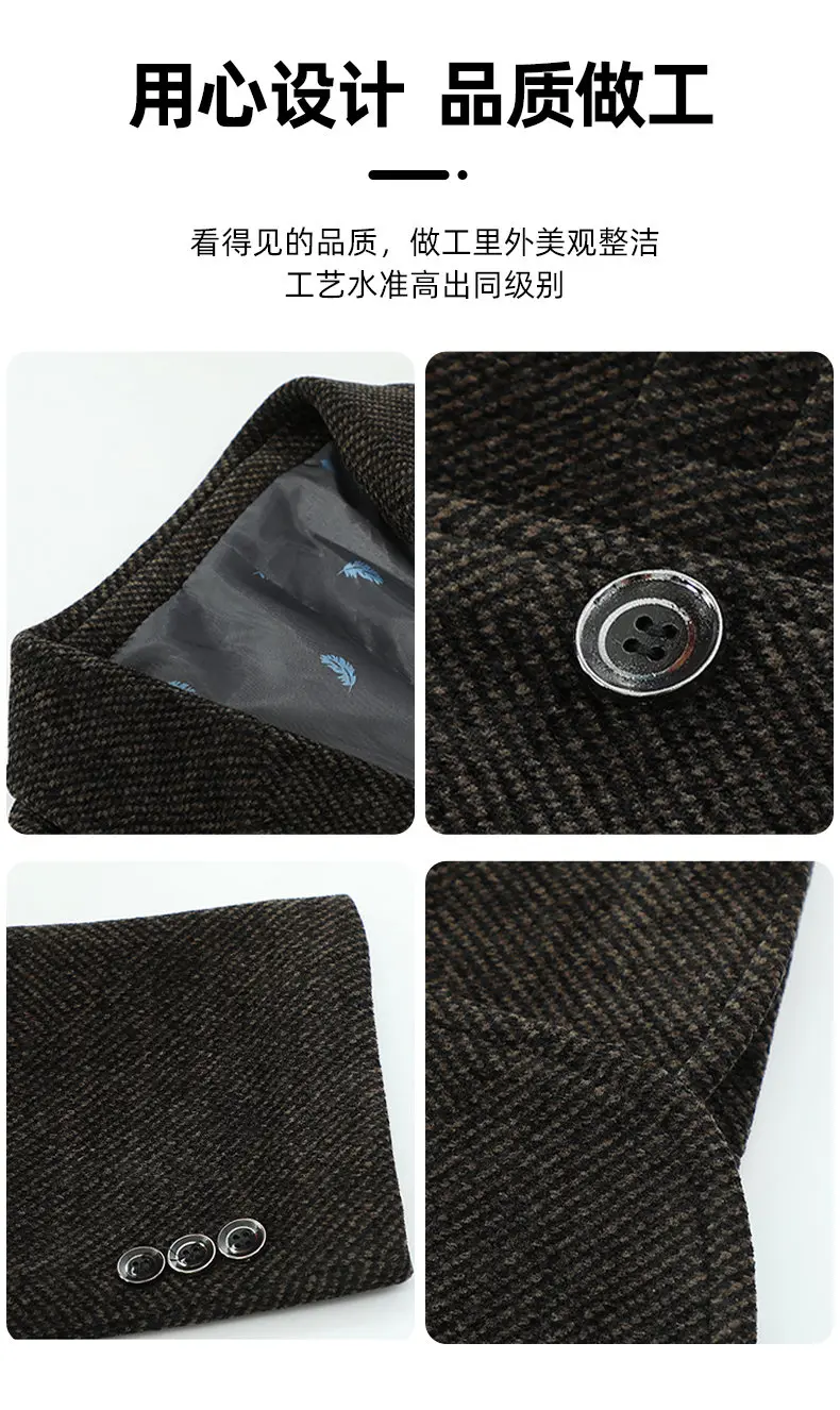 Blazer Men's Business Gentleman Wedding Fashionable Solid Color Best Man, Slimming and Casual Middle-aged and Elderly Blazer