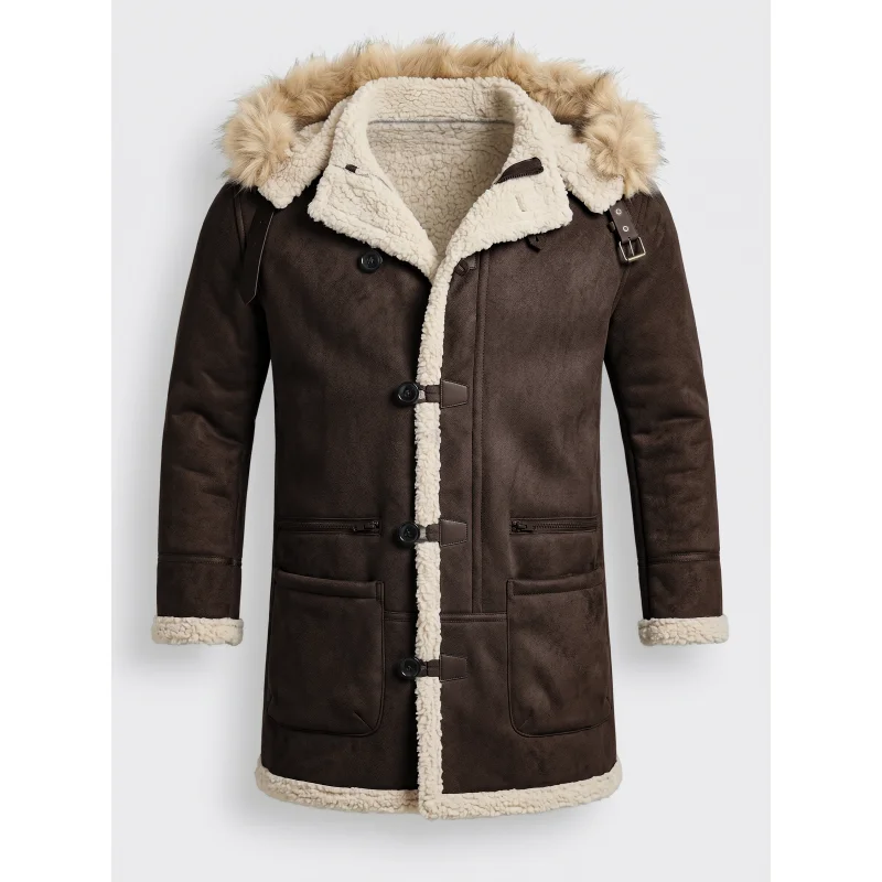 Men's Winter Fleece Jacket Popular Mohair Coat Multiple Pockets Hooded Jacket Outdoor Hiking Men's Clothing Thick Jacket for Men