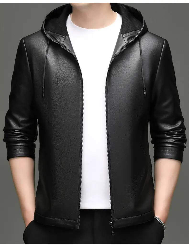 Spring Autumn New Style Men's Leather Jacket Casual Genuine Sheepskin Slim Fit Large Size Leather Coat for Men
