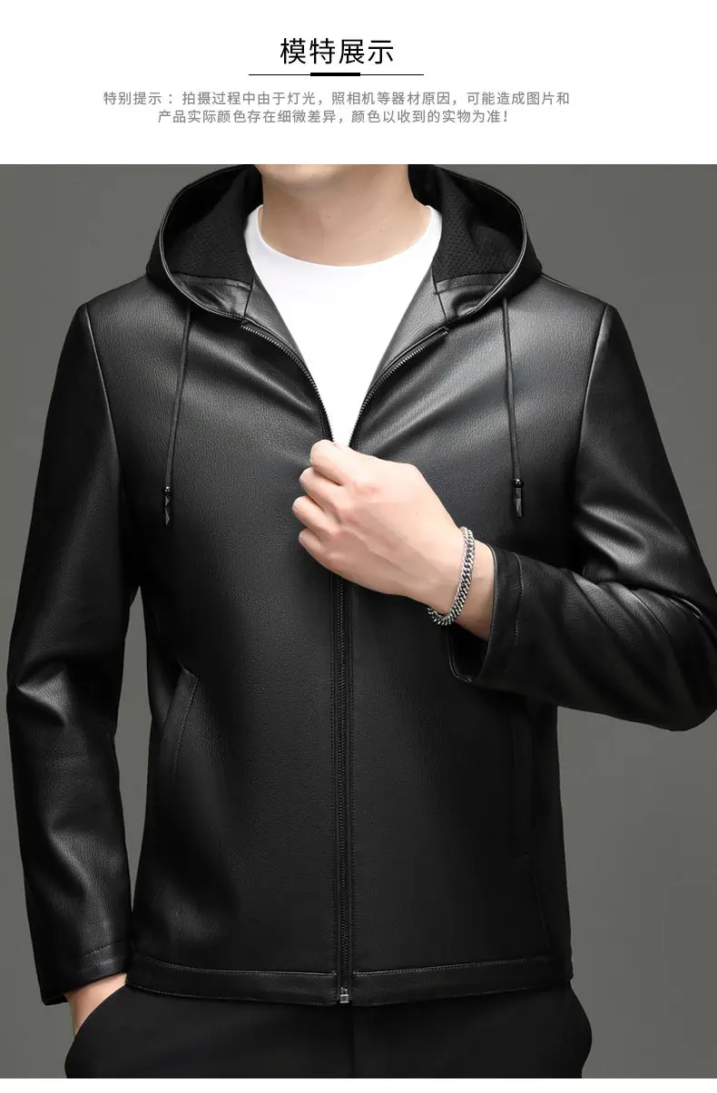 Spring Autumn New Style Men's Leather Jacket Casual Genuine Sheepskin Slim Fit Large Size Leather Coat for Men