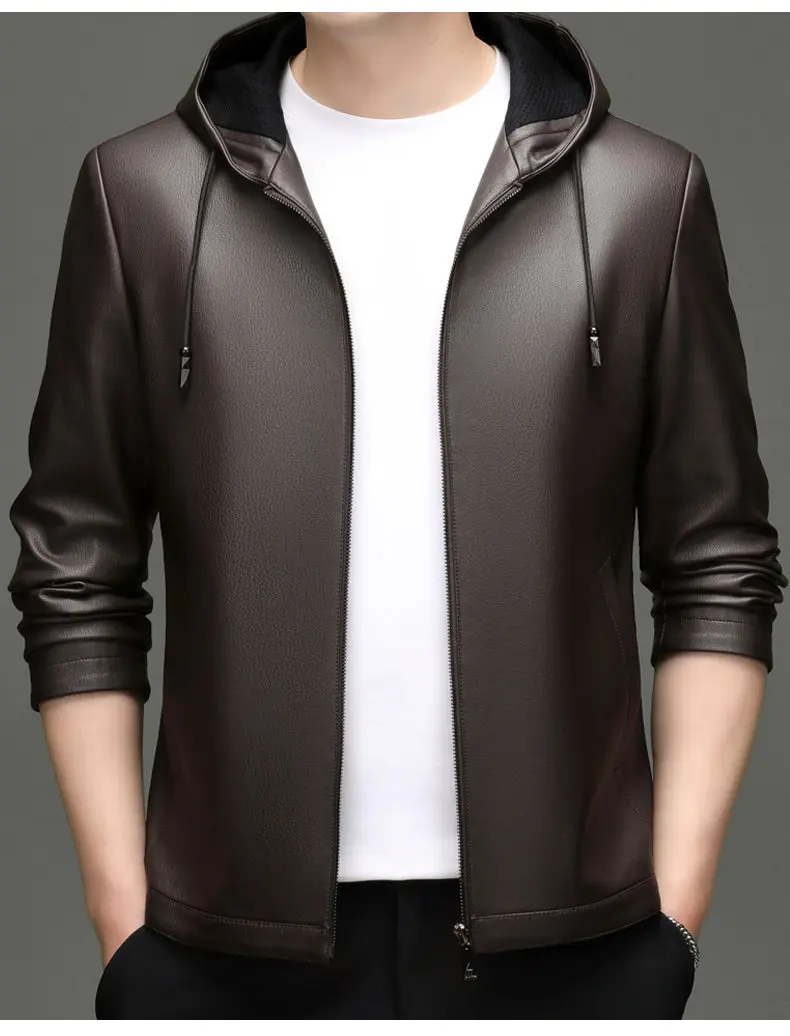 Spring Autumn New Style Men's Leather Jacket Casual Genuine Sheepskin Slim Fit Large Size Leather Coat for Men
