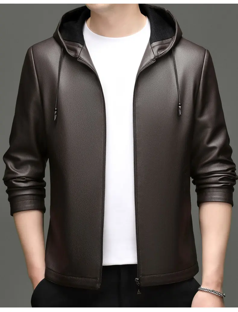 Spring Autumn New Style Men's Leather Jacket Casual Genuine Sheepskin Slim Fit Large Size Leather Coat for Men