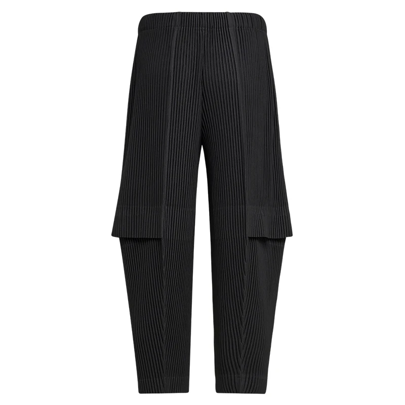 Miyake Pleated Man Loose Cargo Pants Nine-point Pants Fashion Casual Streetwear Miyake Pants