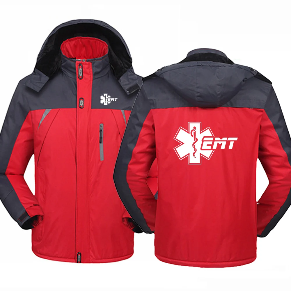 EMT Emergency Ambulance 2024 Men Zipper Jacket Windbreaker Windproof Thicken Outwear Outdoor Sport Comfortable Versatile Coat