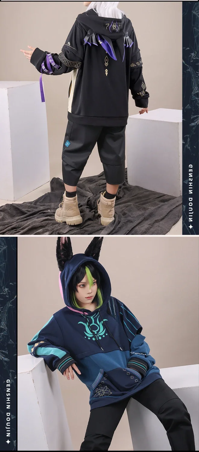 Cyno Tighnari Hoodies Genshin Impact Costume Cyno Zipper Jacket Men Women Fashion Pullover Boys Girls Cool Streetwear Hoodies