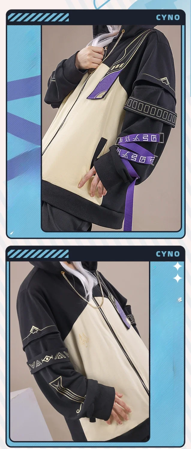 Cyno Tighnari Hoodies Genshin Impact Costume Cyno Zipper Jacket Men Women Fashion Pullover Boys Girls Cool Streetwear Hoodies