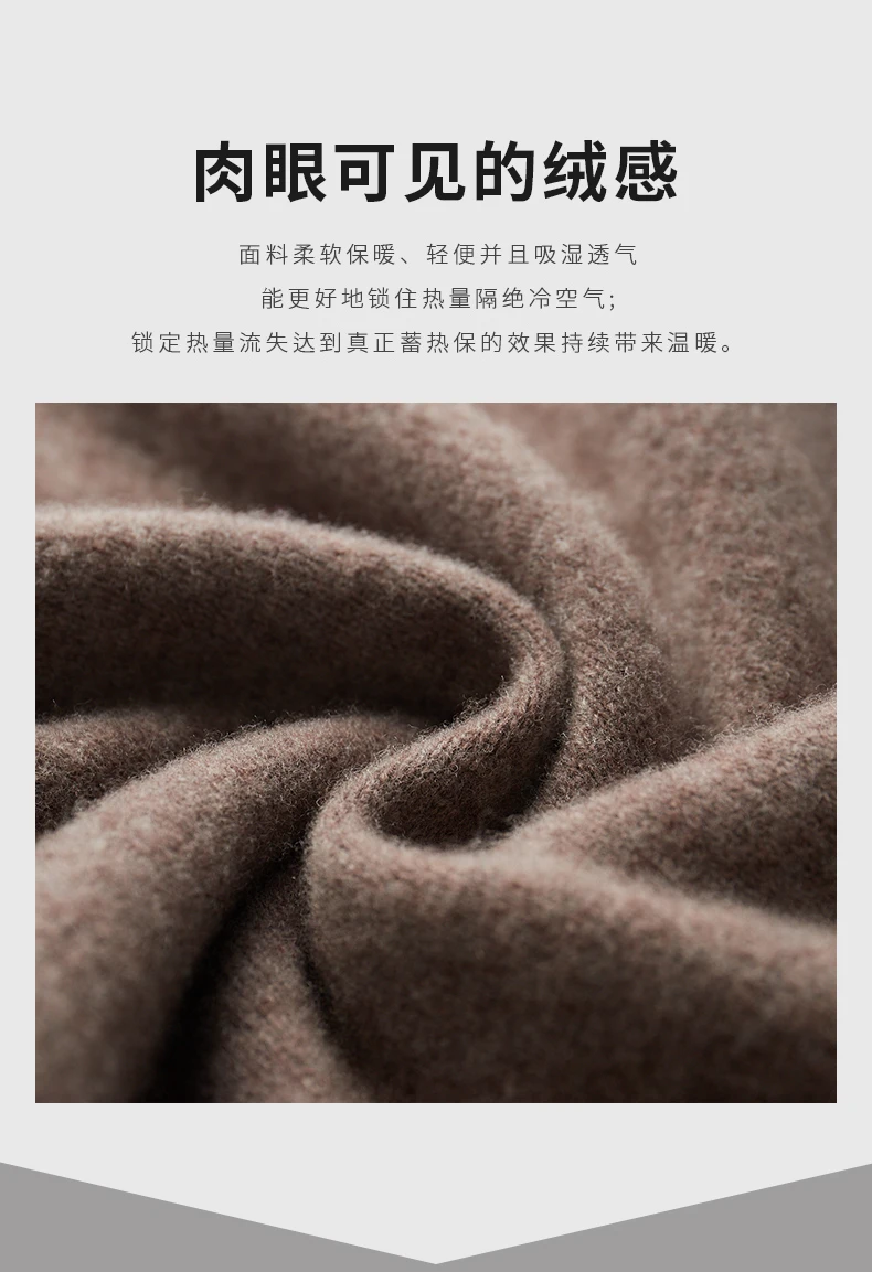 Men's Wool Sweater Autumn And Winter New Round Neck Loose Solid Color Winter Thickening Bottoming Shirt